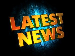 Latest News - Gold 3D Words on Digital Background.