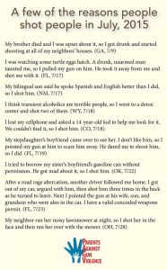 few reasons people shot people