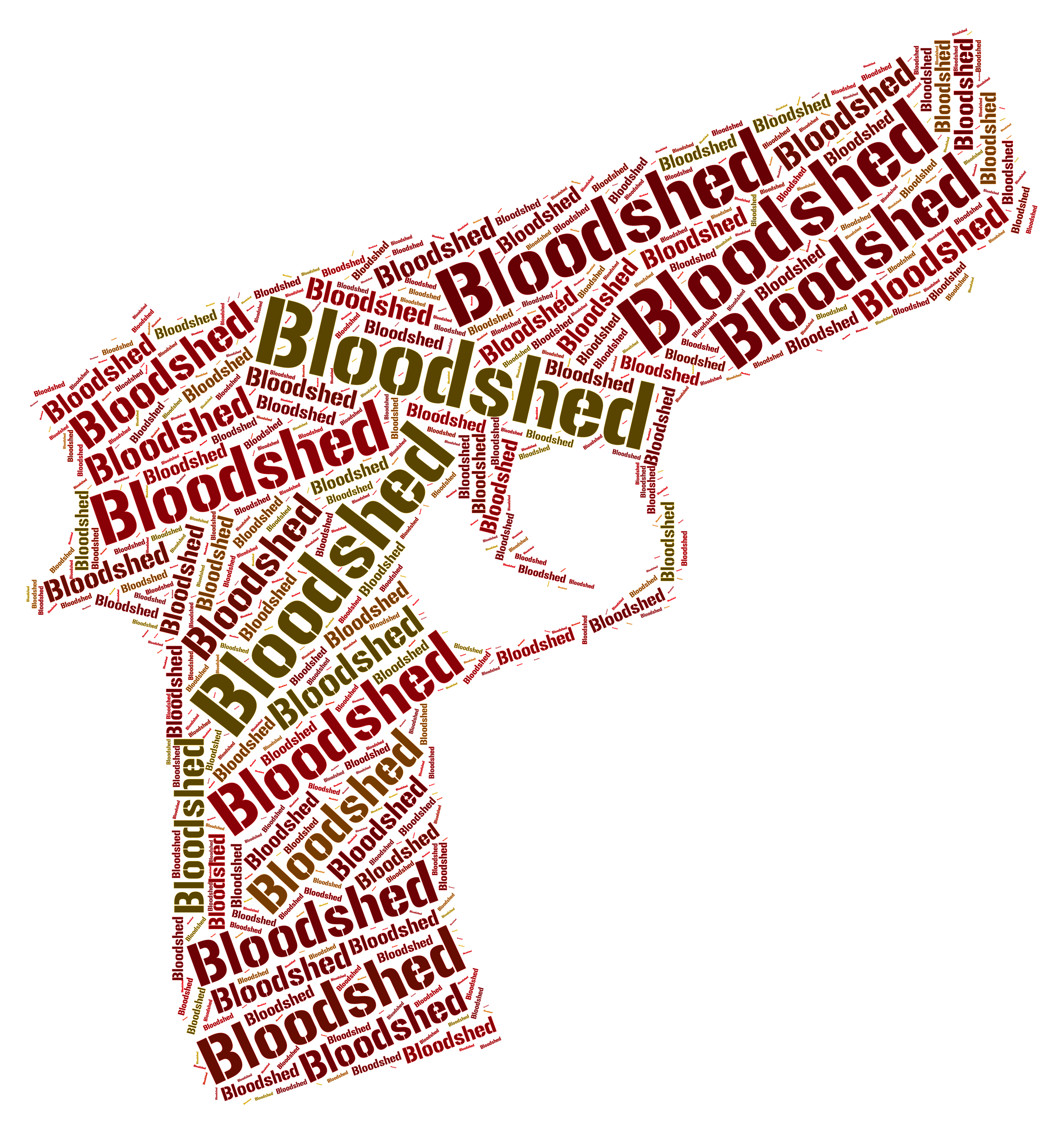 Bloodshed Word Represents Wordclouds Bloodletting And Fighting